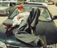 Tj laid back dentin' Lil Bear's hood